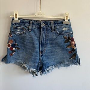 Denim Embroidered Abercrombie & Fitch Shorts